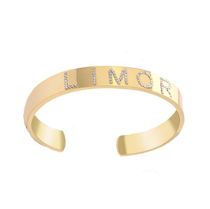 Solid Crystal Name Bangle