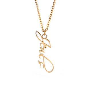 Vertical Nameplate Necklace