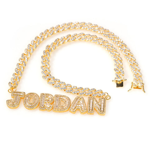 Icey Baguette Name Necklace