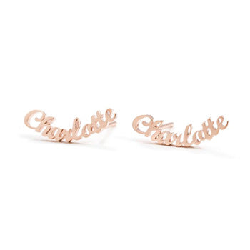 Stud Nameplate Earrings