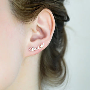 Stud Nameplate Earrings