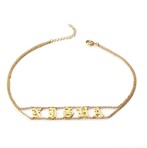 Double Choker Name Necklace