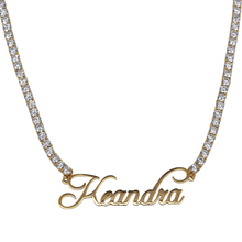 Load image into Gallery viewer, Tennis Nameplate Necklace