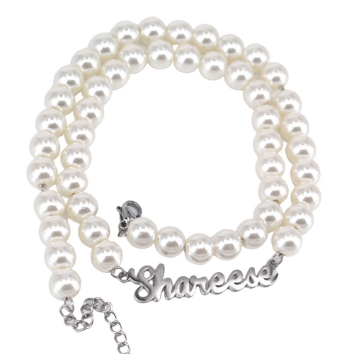 Pearl Nameplate Necklace