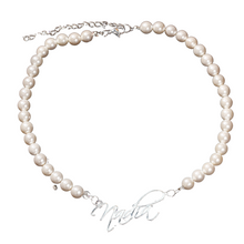 Load image into Gallery viewer, Pearl Nameplate Necklace