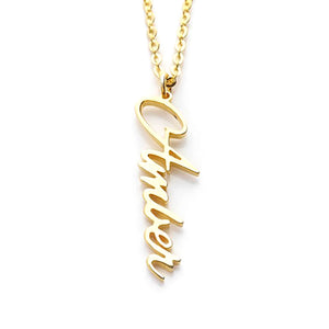 Vertical Nameplate Necklace