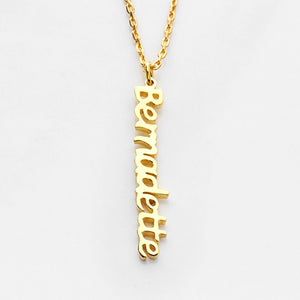 Vertical Nameplate Necklace